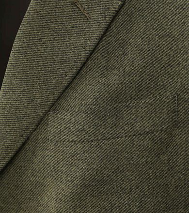 Abrigo Suitable de lana en twill verde oscuro
