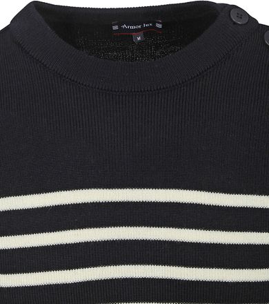 Armor-Lux Paimpol Genser Ull Striper Marineblå