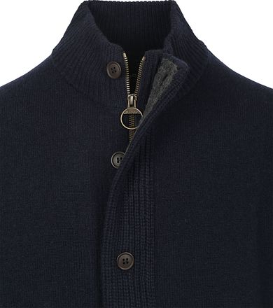 Barbour Cardigan Patch Marineblå