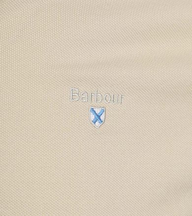 Barbour Pique Polo Shirt Beige
