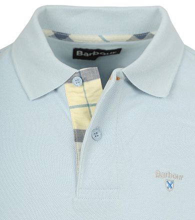 Barbour Tartan Piqué Polo Lyseblå