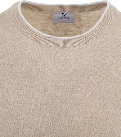 Suitable Genser O-hals Johan Beige