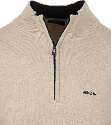 NZA Halv Zip Genser Christopher Melange Sand