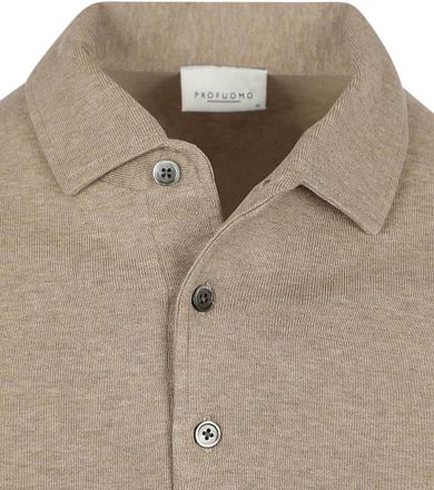 Profuomo Langermet Poloskjorte Luxury Basic Beige