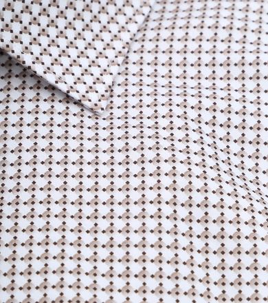 Olymp Level 5 Shirt Print Beige