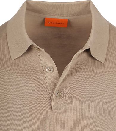 Suitable Kompakt Bomull Polotröja Beige