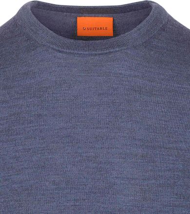 Suitable Merino Genser Denim Blå