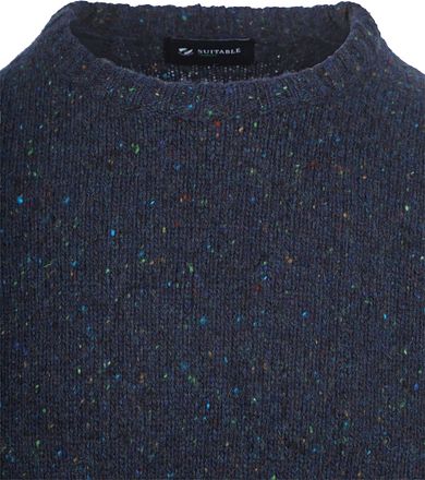 Suitable Genser Tweed Ullblanding Marineblå