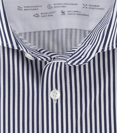 Olymp Nivå 5 24/7 Skjorte Stripe Marineblå