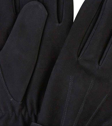Profuomo Gloves Wool Black Leather