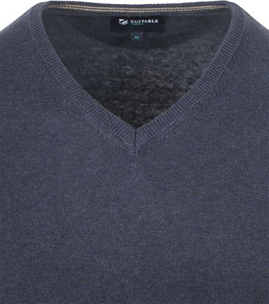 Suitable Respect Bio-Baumwolle Pullover Vinir Melange Dunkelblau