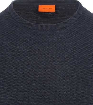 Suitable Trui Structure Slub Navy