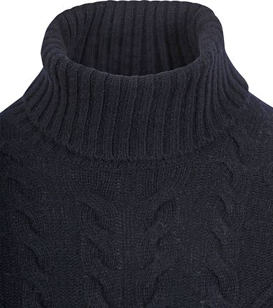 Suitable Pull Col Roulé Torsadé en Laine Marine