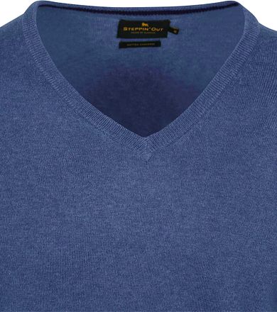 Steppin' Out Pullover Cashmere V-Neck Cobalt Blue