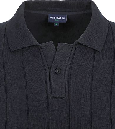 Suitable Respect Polo Shirt Drop Needle Navy