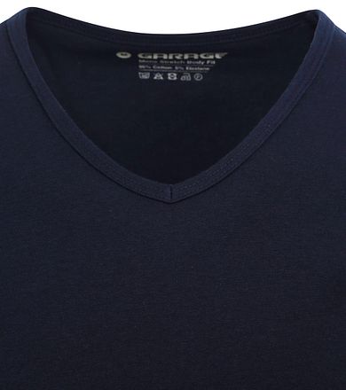 Garage Stretch Basic Dark Blue V-Neck