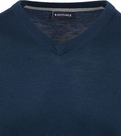 Suitable Merino Pullover V-Neck Navy