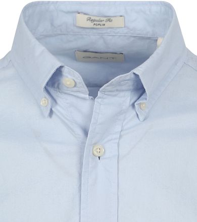 Gant Casual Overhemd Poplin Lichtblauw