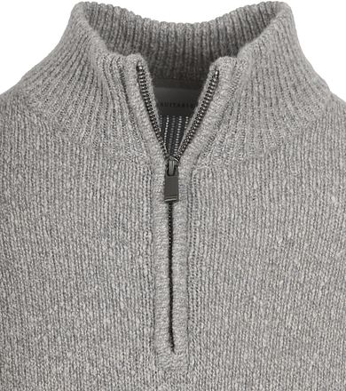 Suitable Genser med Halv Glidelås Kokt Ull Grå