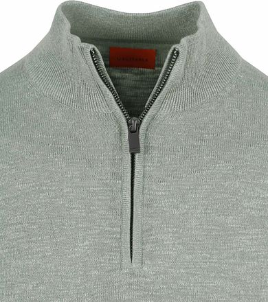 Suitable Slub Yarn Half Zip Pullover Green