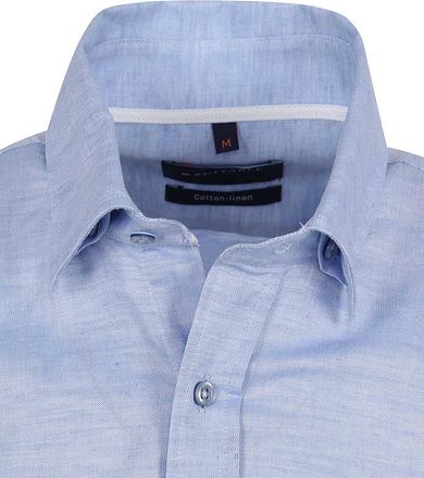 Suitable Short Sleeve Hemd Leinen Hellblau