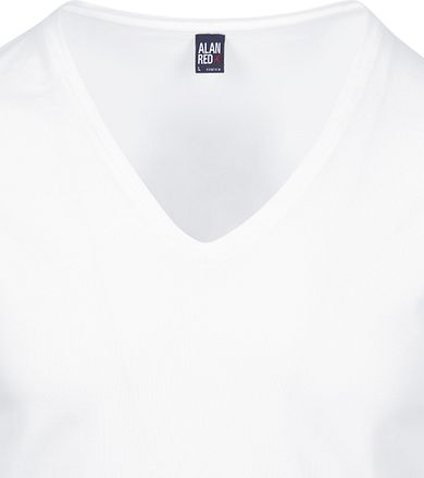 Alan Red NOV T-skjorte 2-pack Ekstra Dyp V-hals Hvit