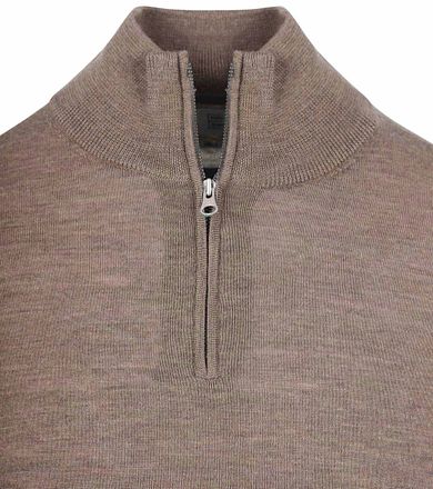 King Essentials The Michael Half Zip Pull Merino Brown