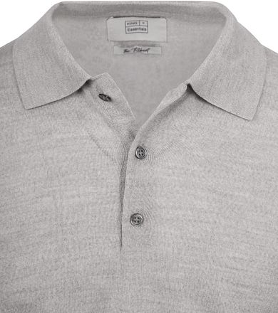 King Essentials The Robert Long Sleeve Poloshirt Merino Grijs