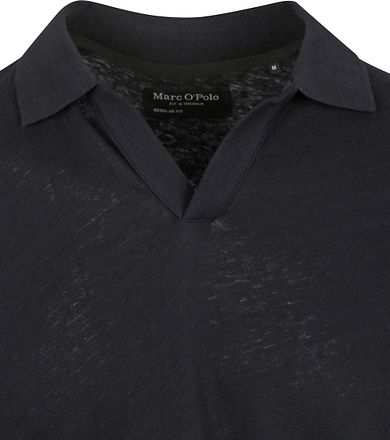 Marc O'Polo Polo Shirt Riva Linen Blend Navy