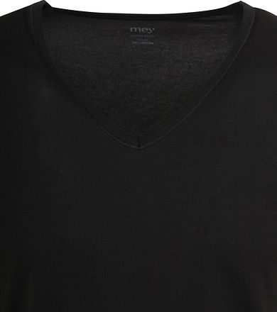 Mey Dry Cotton V-hals T-skjorte Svart