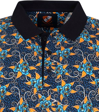 Suitable Polo Floral Dark Blue