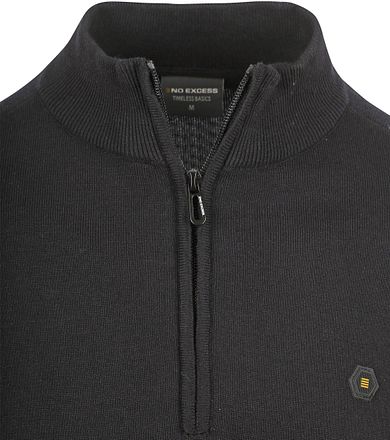 No Excess Half Zip Pullover Black