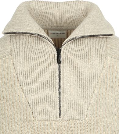 No Excess Half Zip Pullover Two Coloured Melange Greige