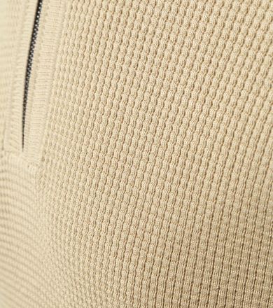 No Excess Halvziptröja i Melerad Beige Struktur