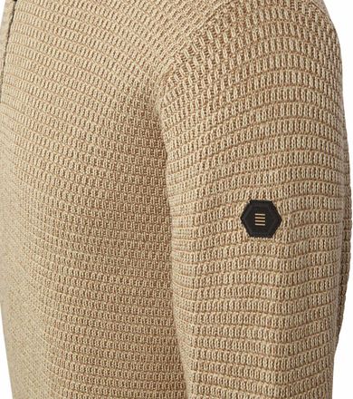 No Excess Halvziptröja Strukturmelerad Beige