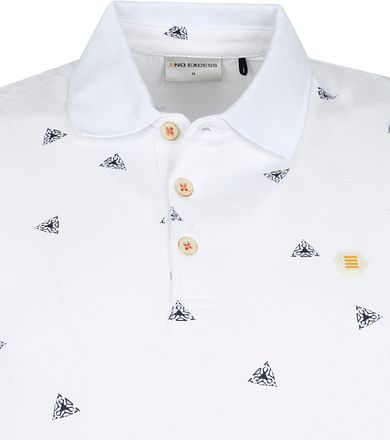 No Excess Polo Shirt Druck Weiß