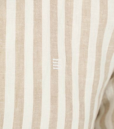No Excess Randig Skjorta Beige
