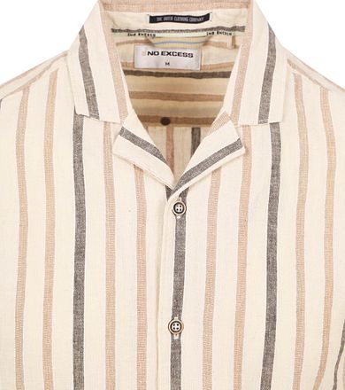 No Excess Kortärmad Linneskjorta Beige