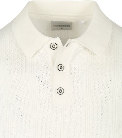 No Excess Strikket Poloshirt Off White