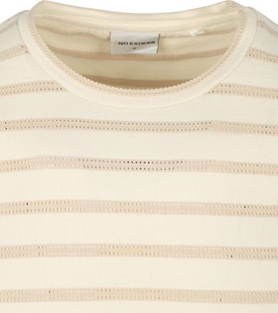 No-Excess T-skjorte med rund hals og jacquard-striper