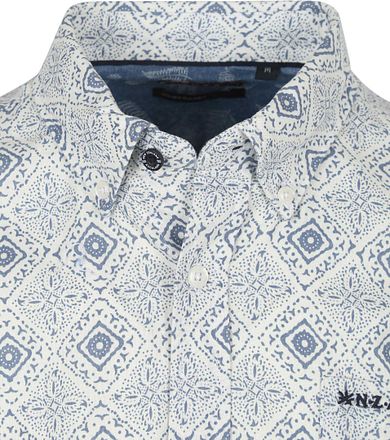 NZA Overhemd Karson Linnen Blend Blauw