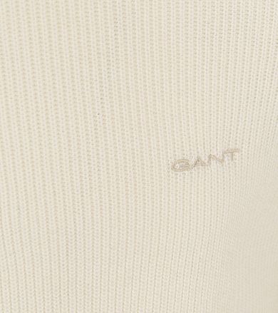 GANT Halfzip Tröja i ullblandning Ecru