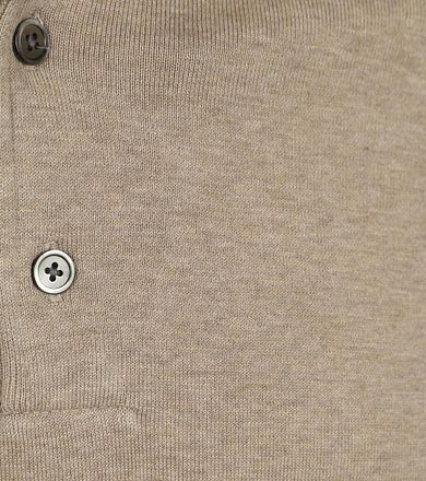 Profuomo Long Sleeve Polo Luxury Basic Beige
