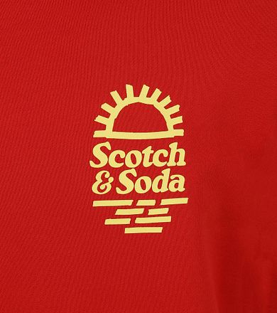 Scotch and Soda Sweatshirt med tryck Röd