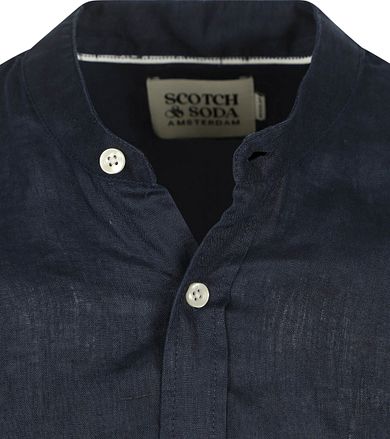 Scotch and Soda Lin Mao-skjorte i marineblå