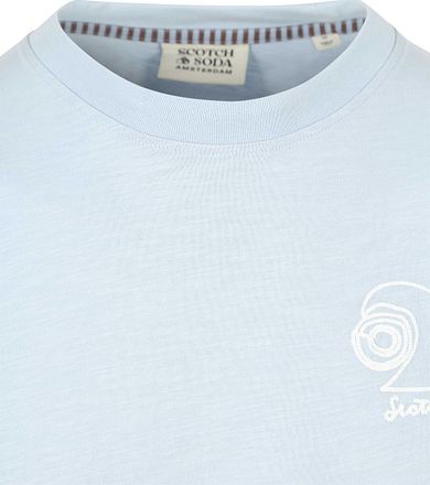 Scotch And Soda Slub Embroidery T-shirt Blue
