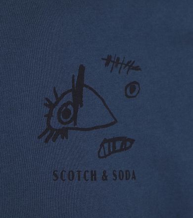 Scotch And Soda T-skjorte Marineblått Print