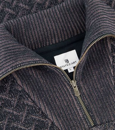 State Of Art Half Zip Trui Melange Navy