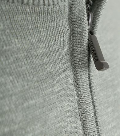 Suitable Slub Garn Halv Zip Genser Grønn