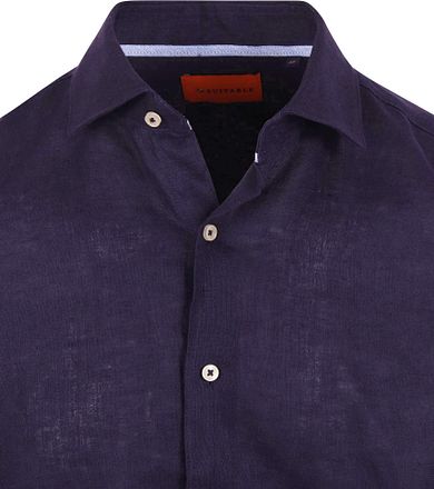 Suitable Hemd Leinen Navy